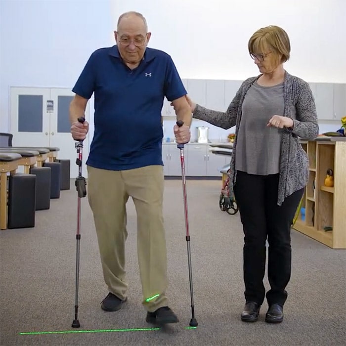 Using NexStride to cue a Parkinson's patient in physical therapy